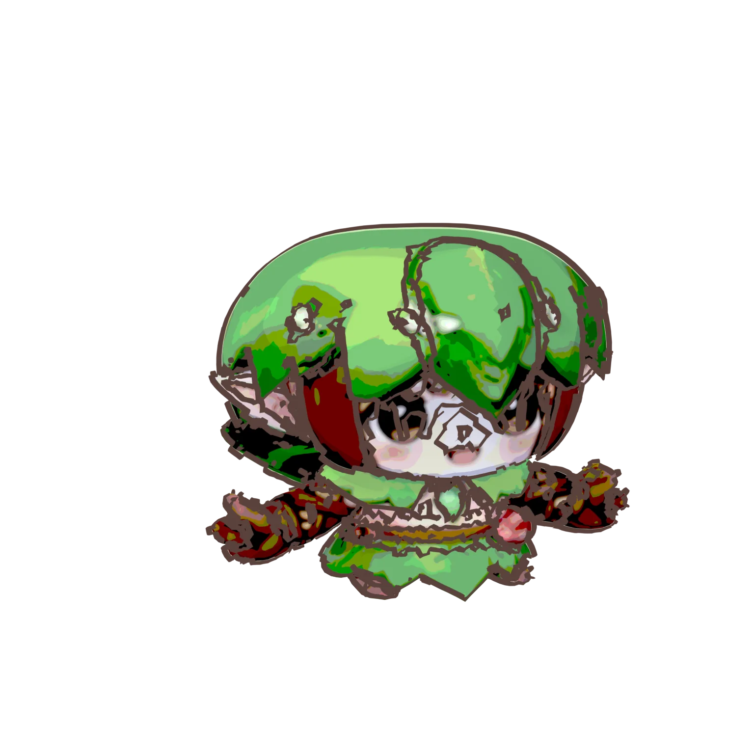 Hard posterization of the generated texture dissolves into scribble.